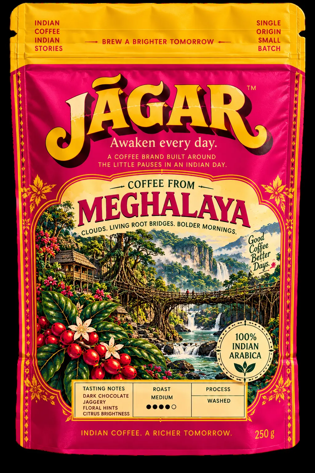 JĀGAR Meghalaya single-origin coffee pouch