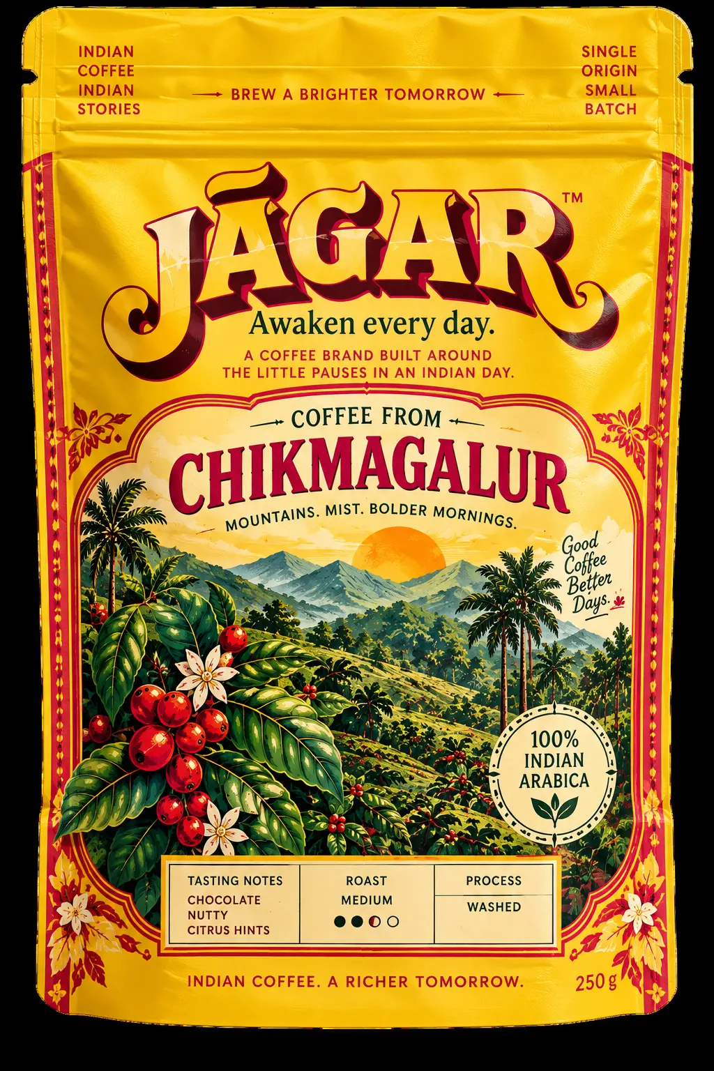 JĀGAR Chikmagalur single-origin coffee pouch