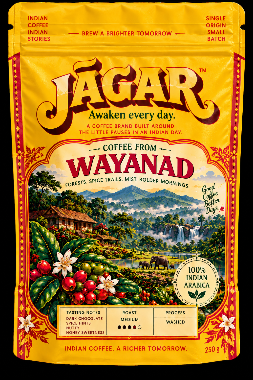 JĀGAR Wayanad single-origin coffee pouch